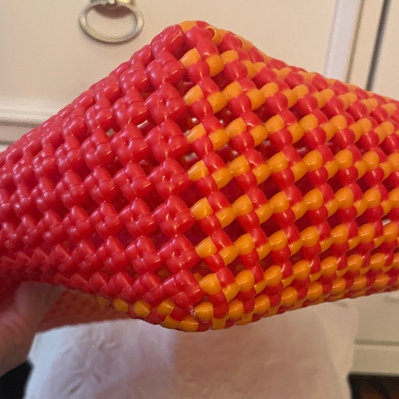 Carel Paris Orange and Pink Woven Tote Bag - Picture 7 of 15